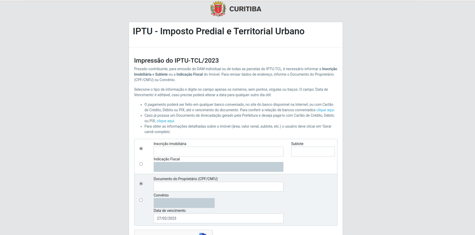 IPTU Curitiba 2024 Consulta, Datas e 2ª Via de Pagamento