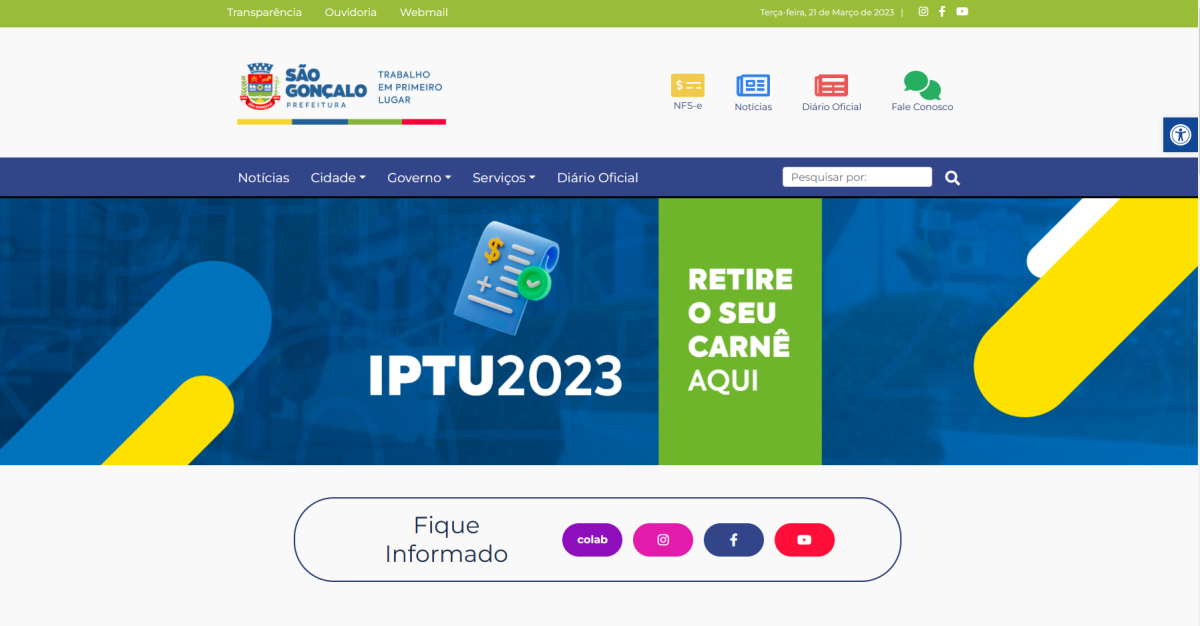 site da prefeitura de São Gonçalo