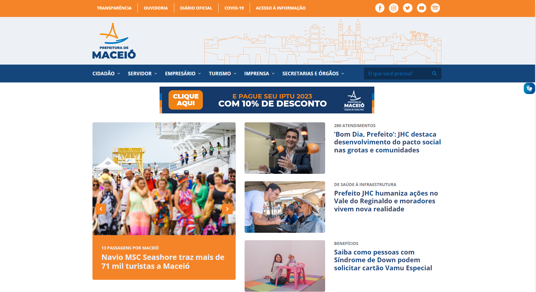 site Prefeitura de Maceió 