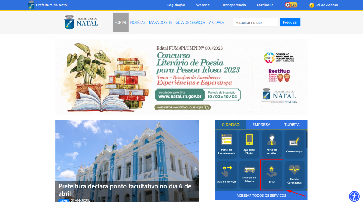 site Prefeitura do Natal