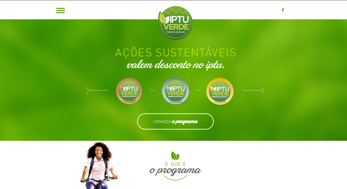 Página destinada ao IPTU Verde em Salvador (BA)