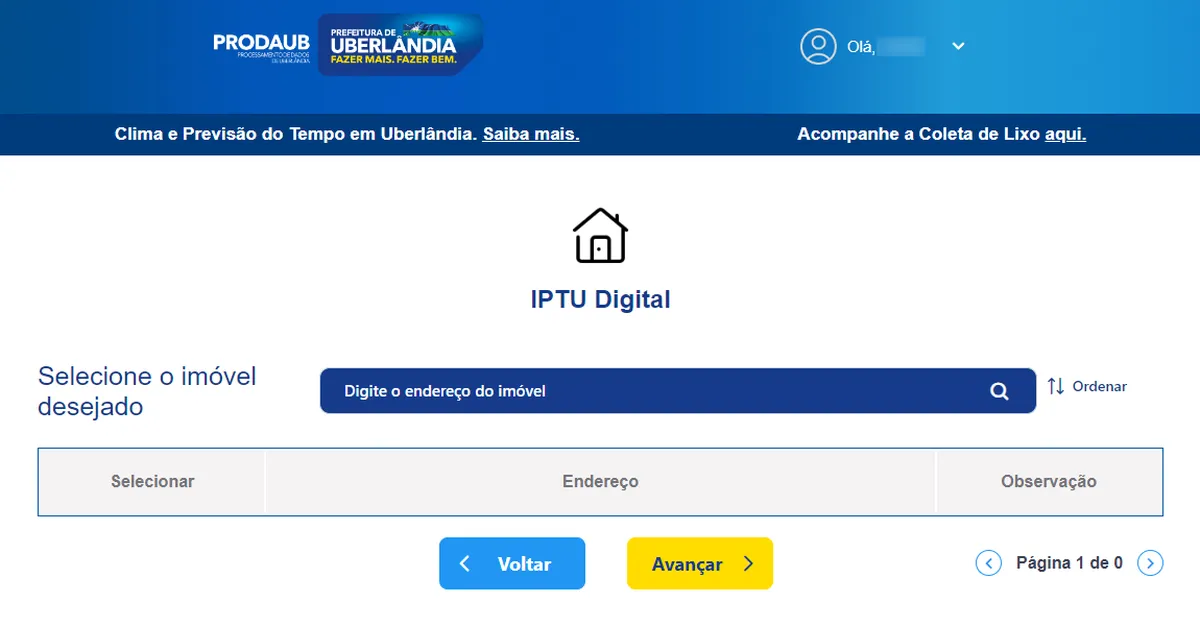 Foto do IPTU Digital Uberlândia